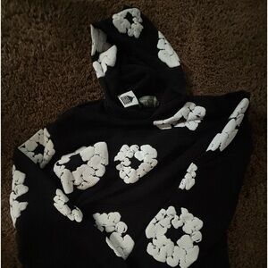 *Send offers* Black denim tear hoodie